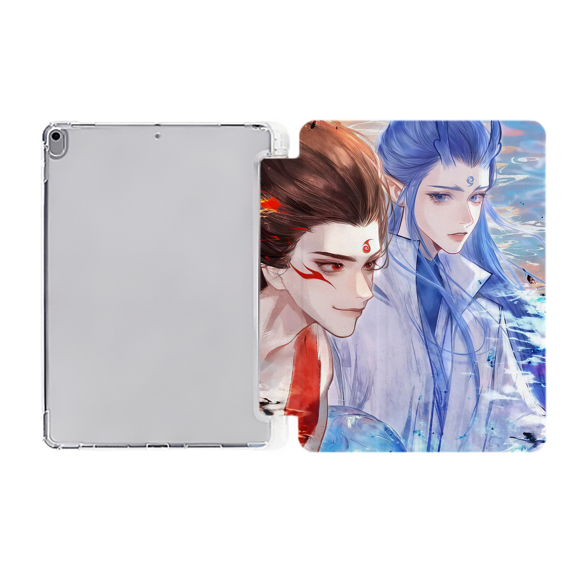 （画像用） Ne Zha 2 ナタ 魔童の大暴れ IPad ケース ペン収納付き 三つ折りスタンド PUレザー×シリコン 対応機種9.5/10.5/10.9インチ